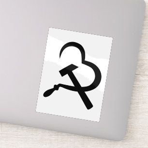 Sticker Faucille Et Marteau, Cœur, Amour, Communisme