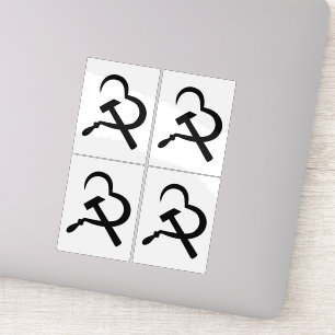 Sticker Faucille Et Marteau, Cœur, Amour, Communisme