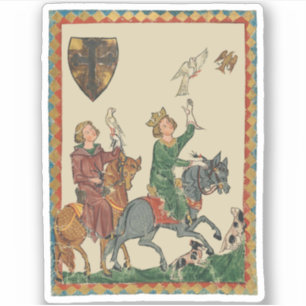 Sticker Fauconnerie, Codex Manesse du XIVe siècle