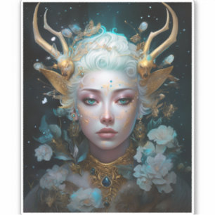 Sticker Faun Elf Femme Imaginaire Art