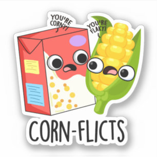 Sticker Faux de maïs Funny Cornflake Corn Pun