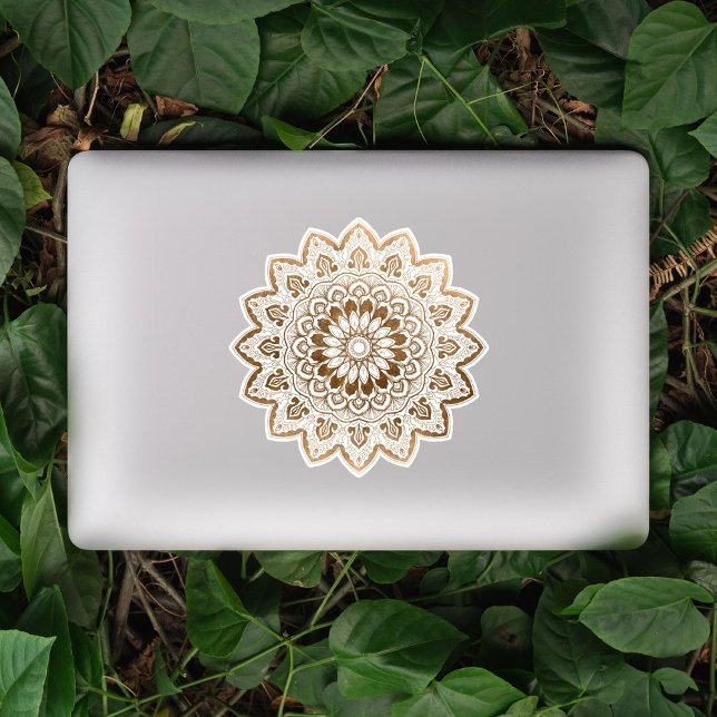 Sticker Faux Foil Gold Main tirée Mandala (Créateur téléchargé)