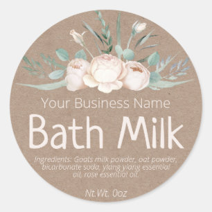 Sticker Faux Kraft Étiquette Pour Lait Bain Maison