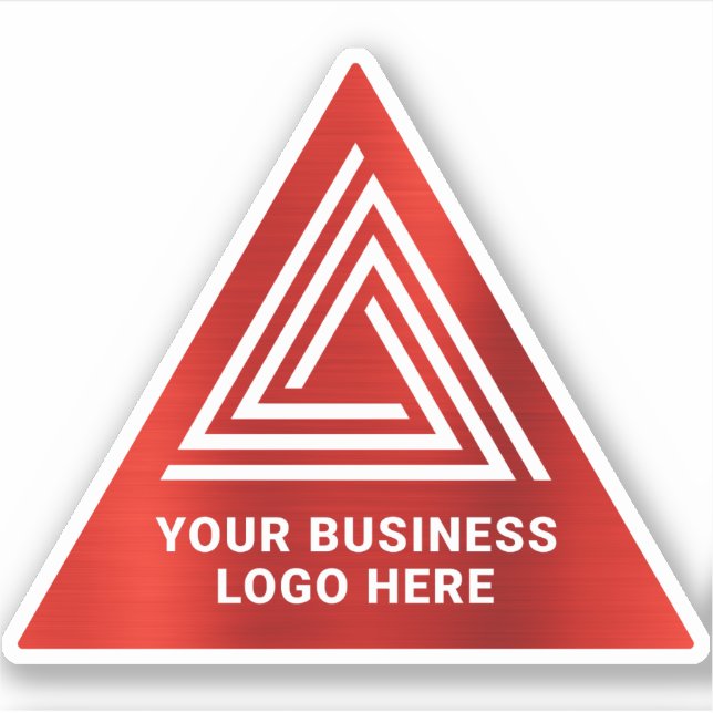 Sticker Faux logo triangulaire en feuille rouge vif (Devant)