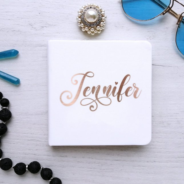 Sticker Faux Or Rose Ombre Feuille Décorative Jennifer (Cut Out Name Sticker)