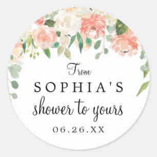 Sticker Faveur Arrondi - Jolie Pêche