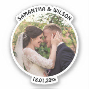 Sticker Faveur de mariage personnalisée Or Photo