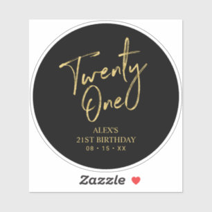 Sticker Faveur de remerciement pour fête d'anniversaire 21