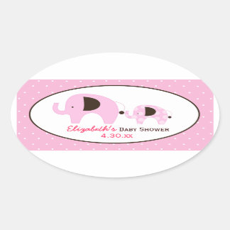 Sticker Faveur Ovale Personnalisé Dottie Elephant