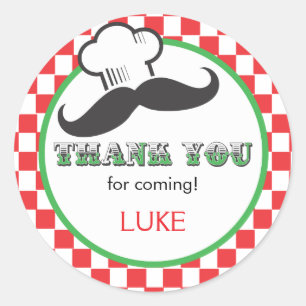 Sticker Faveur Pizza Party