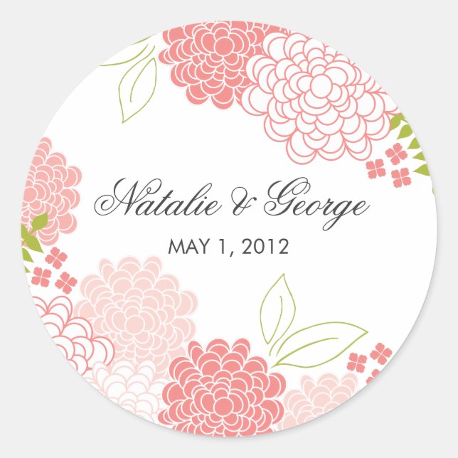 Sticker Faveur Printemps Blossoms Mariage (Devant)