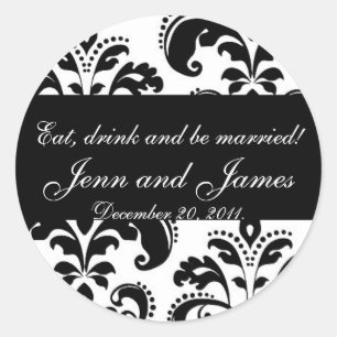 Sticker Favor de mariage Mangez, buvez et soyez ma