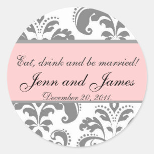 Sticker Favor de mariage Mangez, buvez et soyez ma