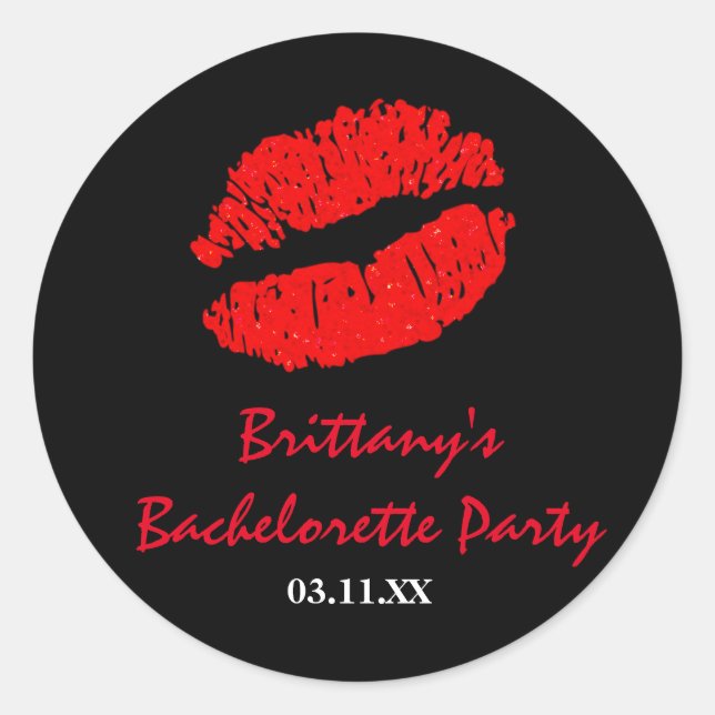 Sticker Favori de Black & Red Lips Kiss Party (Devant)