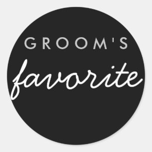 Sticker Favori Groom personnalisé Argent Noir