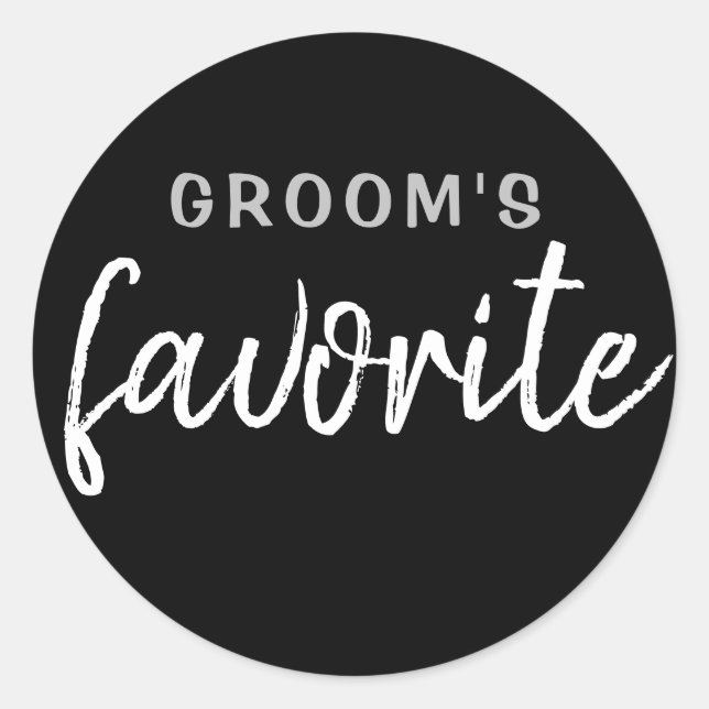 Sticker Favori Groom personnalisé Argent Noir (Devant)