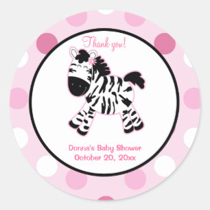 Sticker Favori Rose Zebra Round