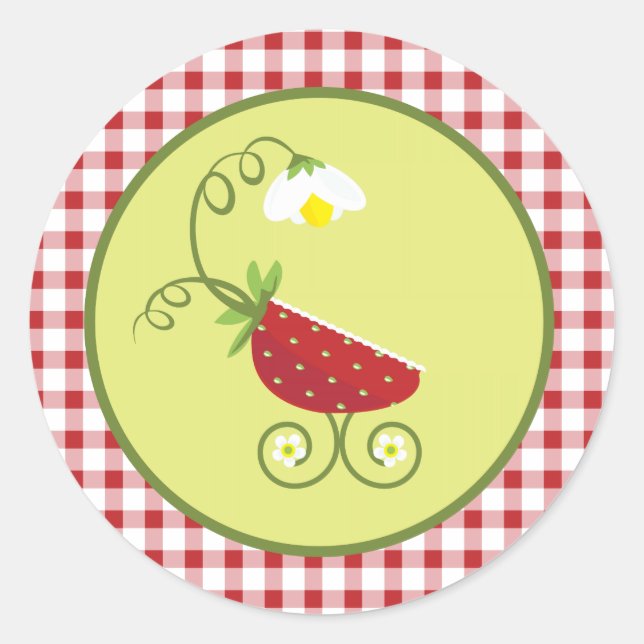 Sticker Favour pour le transport de bébé fraise (Devant)