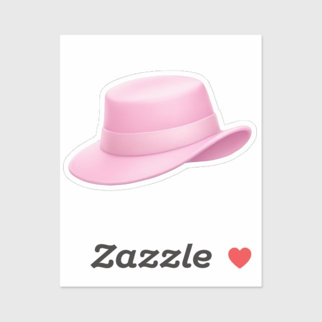 Sticker Fedora rose Emoji - (Feuille)