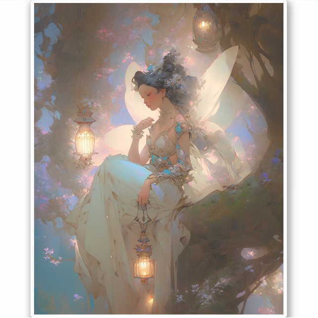 Sticker Fée avec lanterne (Devant)