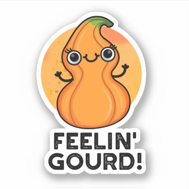 Sticker Feelin Gourd Funny Veggie Pun (Devant)