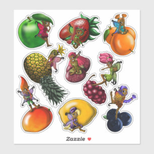 Sticker Fées afro-américaines aux fruits