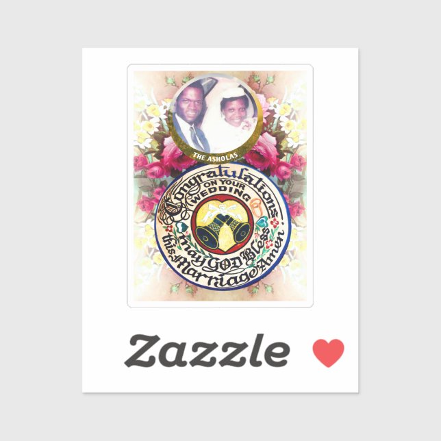 Sticker Félicitations à votre mariage Custom-Cut (Feuille)