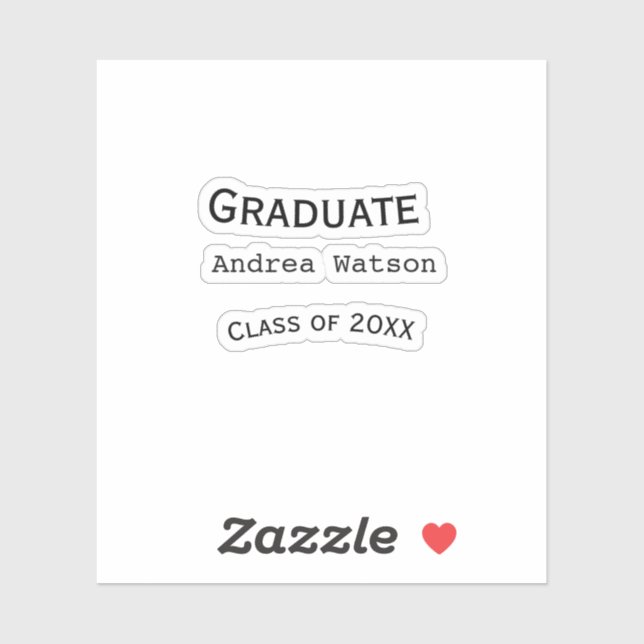 Sticker Félicitations diplômé nom promotion 20XX type w (Feuille)