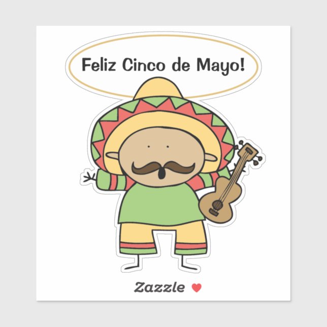 Sticker Feliz Cinco de Mayo Contour (Feuille)