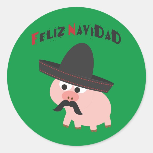 Sticker Feliz Navidad ! Cochon (Devant)