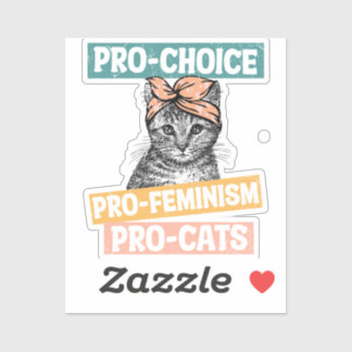 Sticker féministe amoureux des chats
