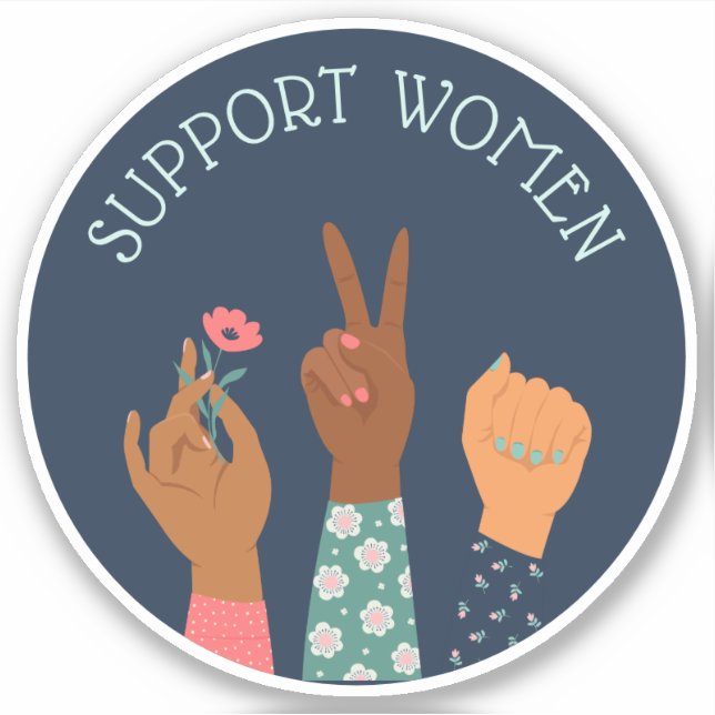 Sticker Feministe féministe "Soutenir les femmes" (Devant)