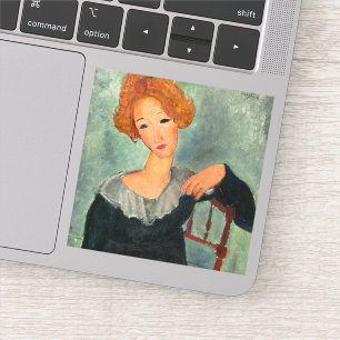 Sticker Femme aux cheveux rouges, 1917 par Amedeo Modiglia