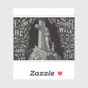 Sticker Femme avec enfant et croix Le Sanctuaire de l'Amou