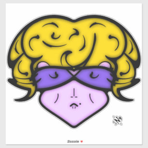 Sticker Femme de dessin avec marque de beauté et lunettes