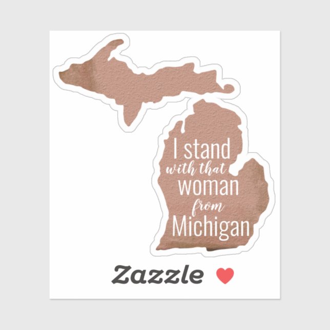 Sticker Femme Du Michigan Copper Silhouette State (Feuille)