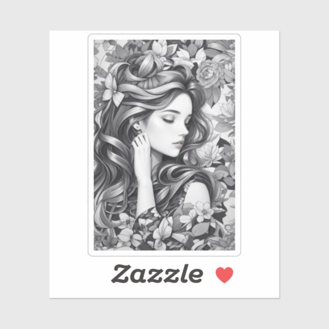 Sticker Femme endormie (Feuille)
