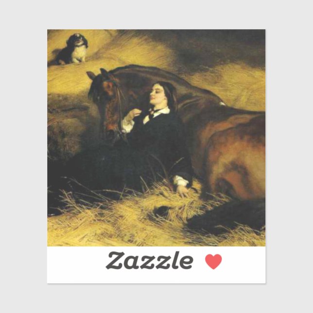 Sticker Femme et Cheval (Feuille)