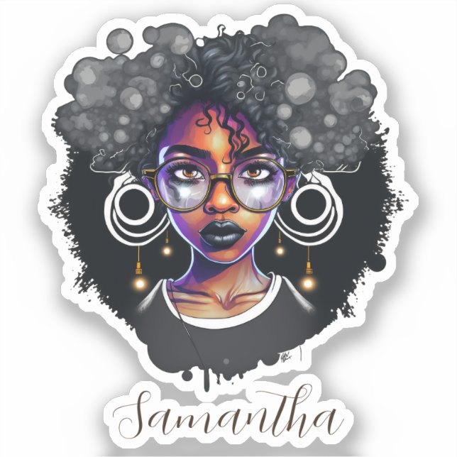 Sticker Femme Goth Afro (Recto)