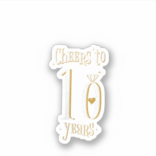 Sticker Femme Salue À 10 Ans 10E Mariage Anniversa