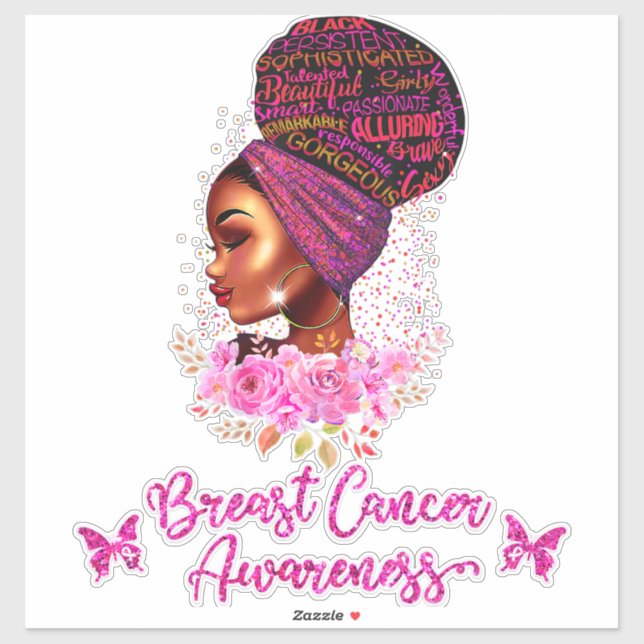 Sticker Femmes afro-américaines sensibilisées au cancer du (Feuille)