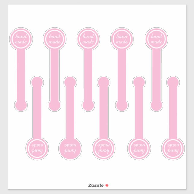 Sticker Fermeture de pudding rose et noir fait main  (Feuille)