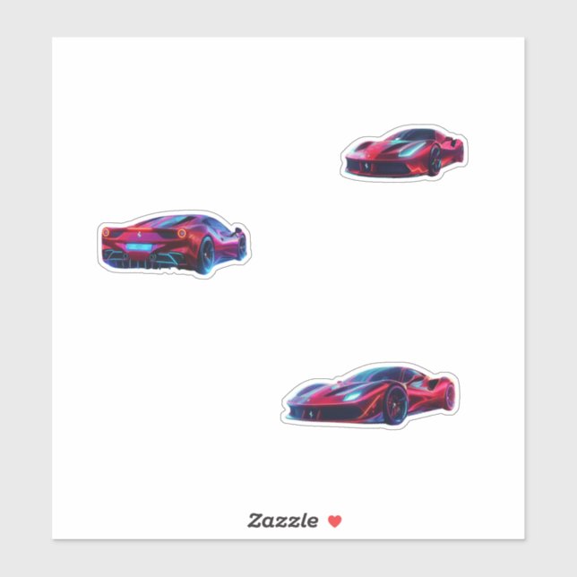 Sticker ferrari neon (Feuille)