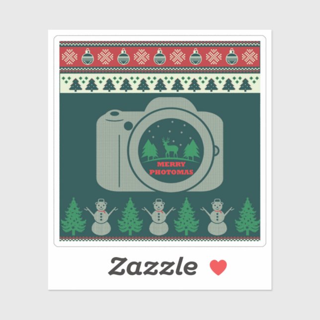 Sticker Festif Fun Photo Noël (Feuille)