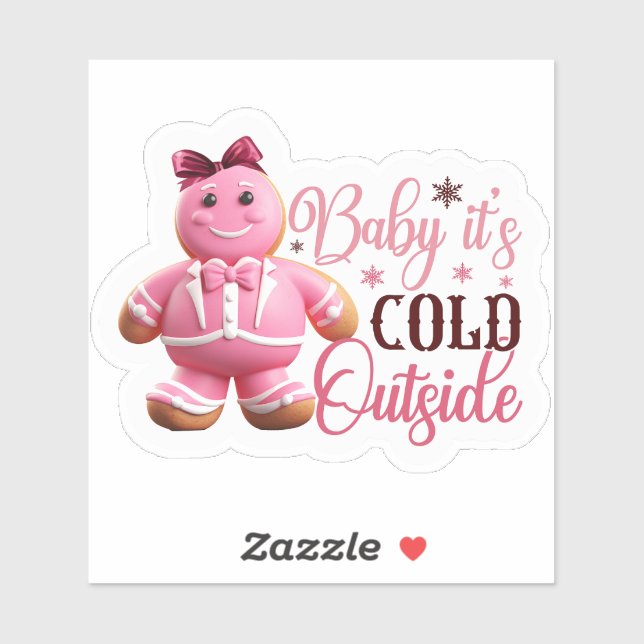 Sticker Festif Pain D'Épice Rose Homme Se Propage Cheveux (Feuille)