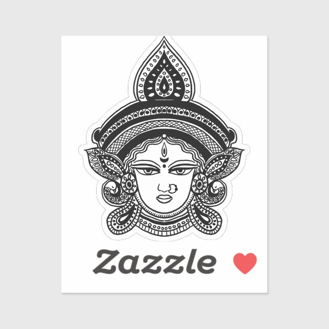 Sticker Festival indien Durga Maa Dieu hindou (Feuille)