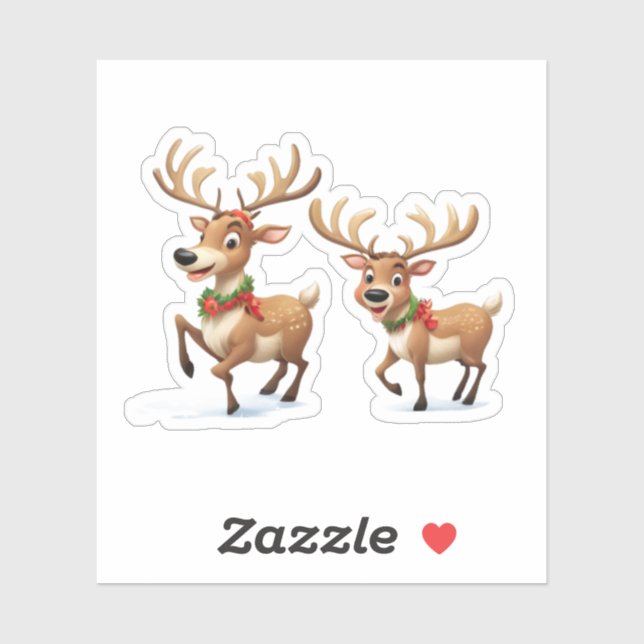 Sticker Festive Christmas Reindeer (Feuille)