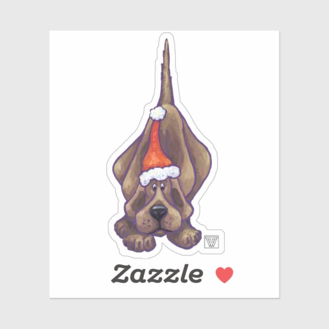 Sticker Festive Hound Dog Noël (Feuille)
