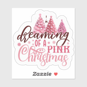 Sticker Festive Pink Christmas Joy