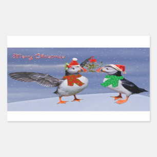 Sticker Festive Puffins